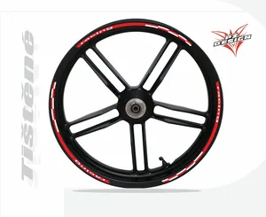 Červenobílé tištěné proužky na ráfky RACING