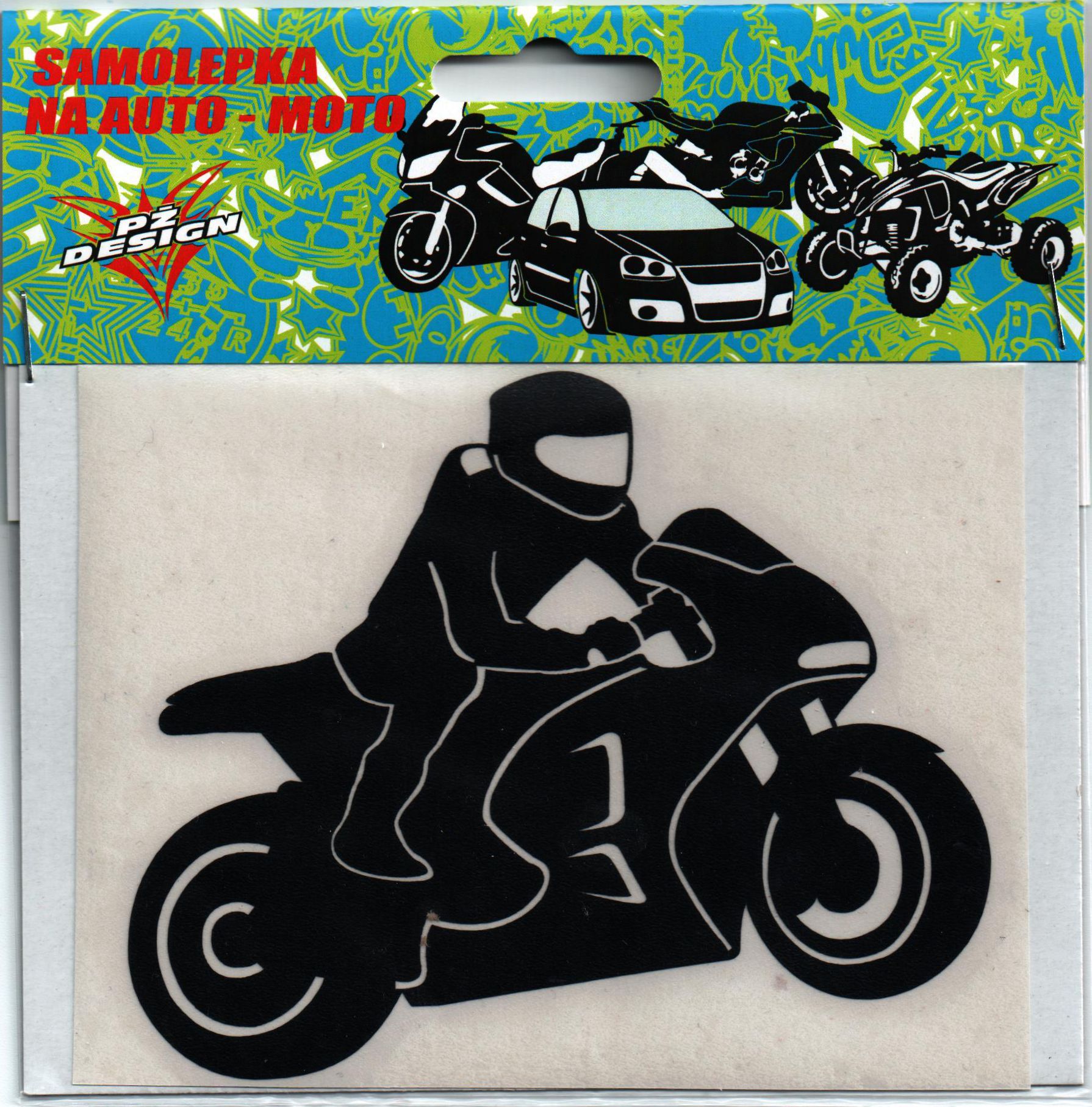 Samolepka v rozměru 12x9,5cm silniční - jezdec 2
