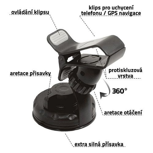 Držák telefonu / GPS na přísavku CLIPS